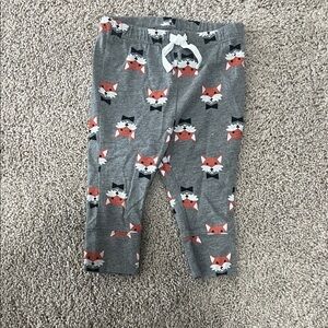 Gray Fox Print Baby Pants